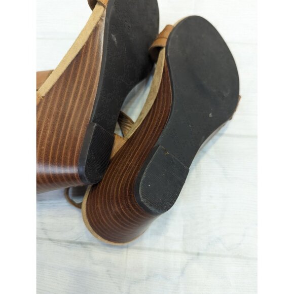 Vionic Noble Brown Laurie Wedge Sandals Tan Size 7 Comfort Beachy - Picture 12 of 15